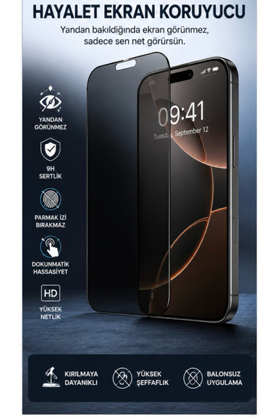 Katek İphone 17 Düz Hayalet Kırılmaz Cam
