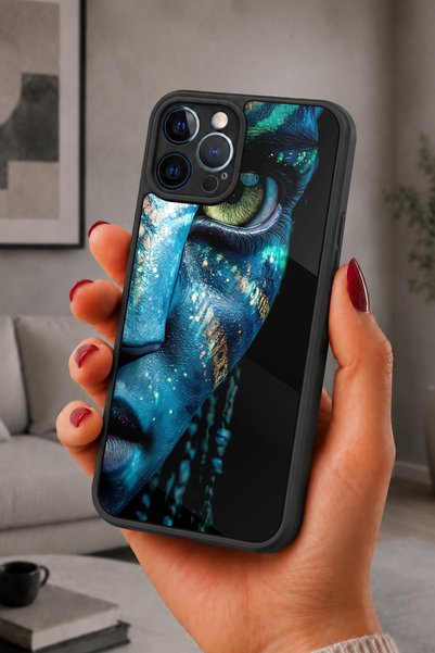 BGAKSESUAR iPhone 12 Pro Max Compatible Face Patterned Shockproof Case with C...