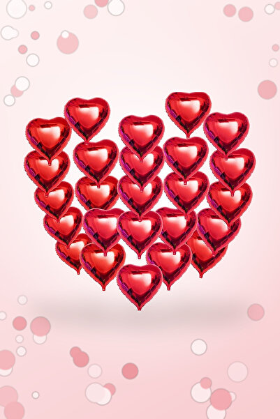 Işıltı Balon Dükkanı Mini Heart Foil Balloon Red 5-Pack 13 cm