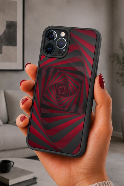 BGAKSESUAR iPhone 12 Pro Max Compatible Tunnel Pattern Shockproof Case with C...