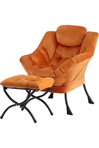 OtherMax Fotoliu de Relaxare Confortabil cu Suport pentru Picioare, Portocali...