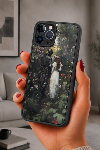 BGAKSESUAR iPhone 12 Pro Max Compatible Romantic Knight Pattern Shockproof Ca...