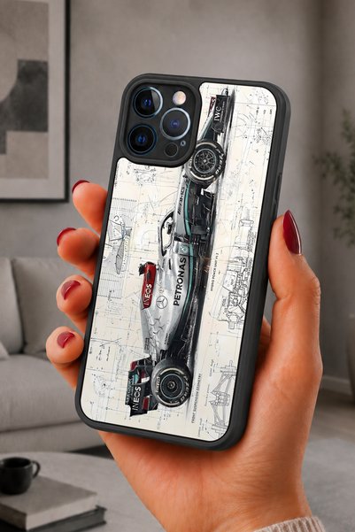 BGAKSESUAR iPhone 12 Pro Max Compatible Mercedes Patterned Shockproof Case wi...