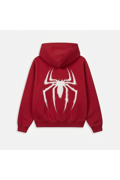 classy moda Unisex Oversize Spider Printed Hooded Sweatshirt