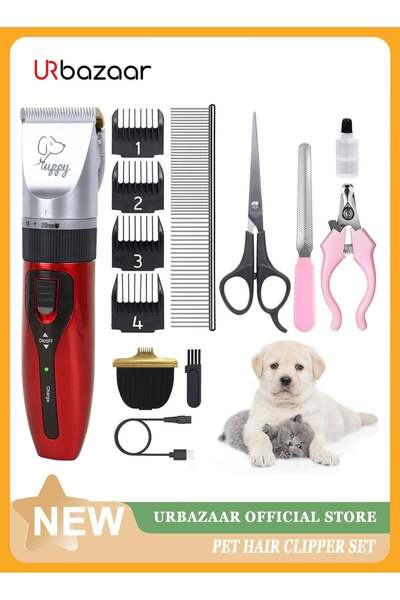 URbazaar 13 Pcs Dog Shaver Clippers, Low Noise Electric Cordless Dog Grooming...