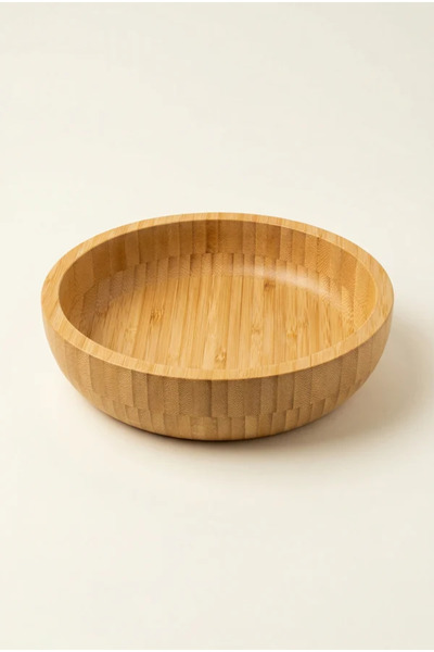 Üreet Bamboo Salad Bowl 18 cm / 22 cm – Bamboo Natural Wood Kitchen and Servi...