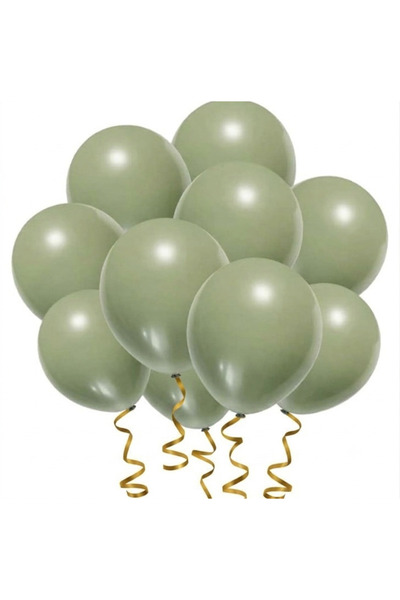 Genel Markalar 50 Adet Küf Yeşili Lateks Balon - Doğum Günü, Nişan ve Parti S...