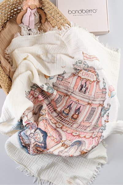 Bondberro 4-Layer Fringed Premium Multi Muslin Baby and Kids Blanket 100% Cot...