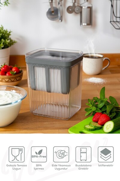 FIRE KING PANDA Yogurt Strained Filter Storage Container 2.2 Liters