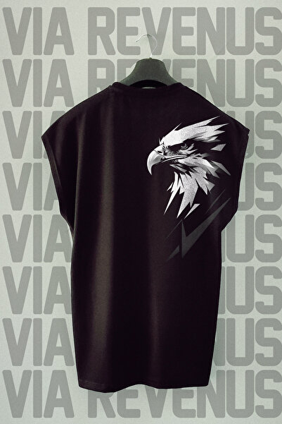 Vordevia Αθλητικό μπλουζάκι με στάμπα Eagle Shoulder Back, με μηδενικά μανίκι...