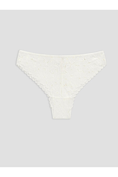 LC Waikiki Özmarka New Season Ecru Lace Brazilian Panties