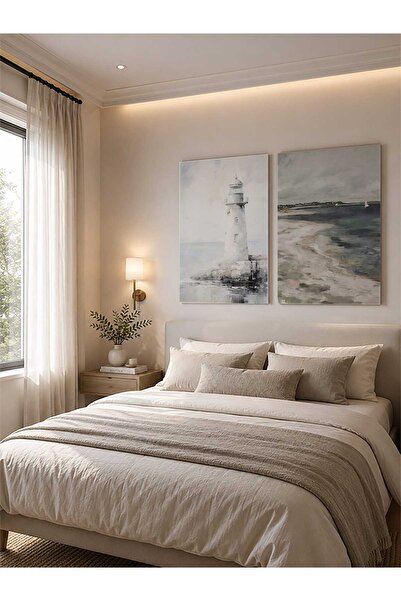 ocean velas Kanvas Tablo Deniz Feneri ve Sahil Huzuru ,Kanvas Tablo TKTVO-002-0077-15988
