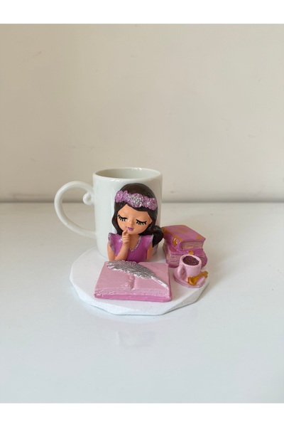 sutasarimevi Handmade Design Porcelain Coffee Cup - Presentation Set with Boo...