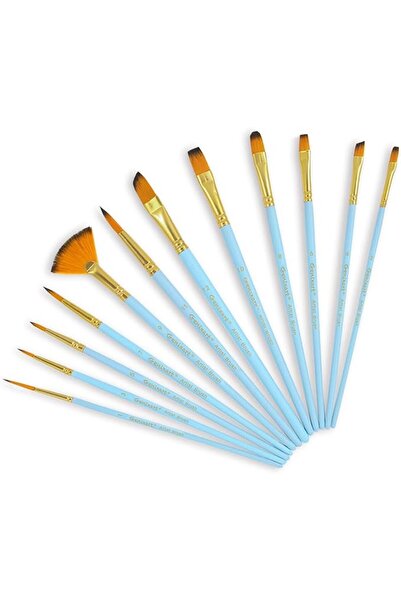 GENERAL Gxinart 12Pcs/Set Nylon Hair Artist Oil Acrylic Watercolor Paint Brus...