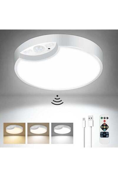 DUNISO Ceiling Light, Wireless Battery Operated Ceiling Light with Motion Sen...