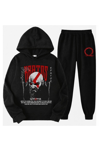 SVART WEAR God of War Printed Children's Tracksuit Top and Bottom Set 100% Co...