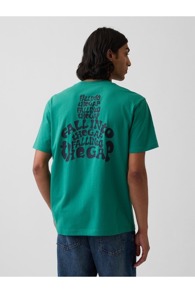 GAP Erkek Yeşil Everyday Soft Relaxed Brannan Bear Cepli T-Shirt