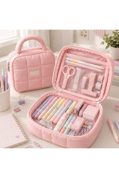 womistore Kapitone Çok Bölmeli Büyük Boy Organizer Kalemlik – Kalem Kutusu Ku...