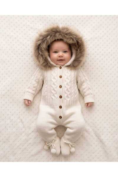 Nipperland 100% Knitwear Unisex Fur Jumpsuit