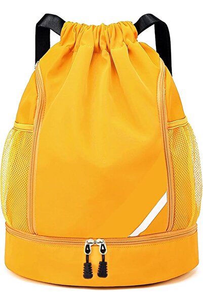 GENERAL Drawstring Backpack Water Resistant String Bag Gym Sports with Shoe C...