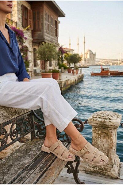 fort 24-232 Şık Rahat Toka Detaylı Önü Kapalı Kadın Terlik