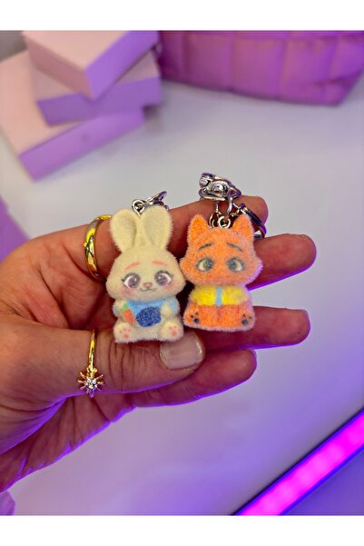 TATLIŞ 2 ADET zootopia figürlü sevimli mini charm anahtarlık seti, sevgililer günü hediyesi