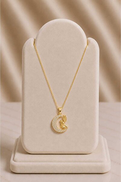 mdm style Stone and Steel Necklace with Moon and Fairy Figures