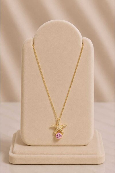 mdm style Steel Necklace with Stone Starfish Figure