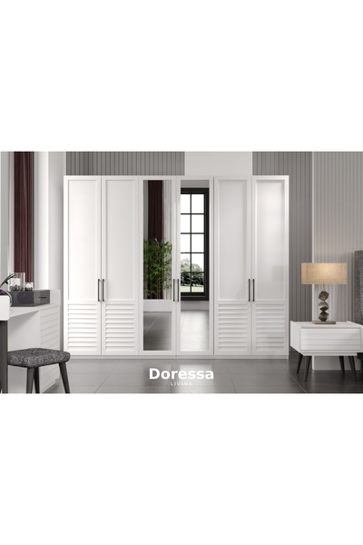 Doressa Living Rent White 6 Kapılı Gardırop