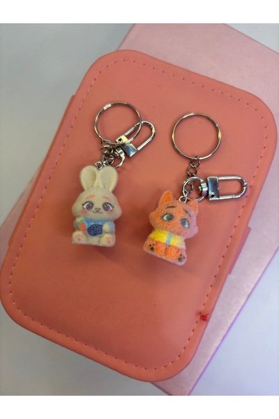 TATLIŞ 2 ADET zootopia figürlü sevimli mini charm anahtarlık seti, sevgililer günü hediyesi