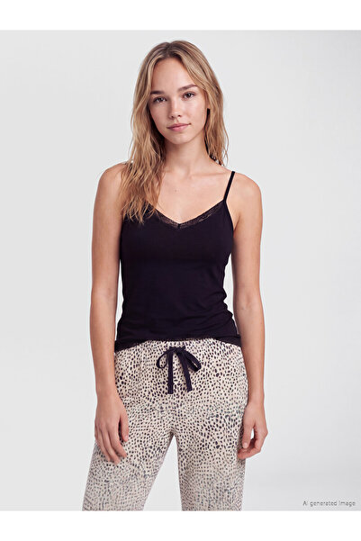 LC Waikiki Ozmarka New Season Black Lace Detailed String Strap Women's Unders...