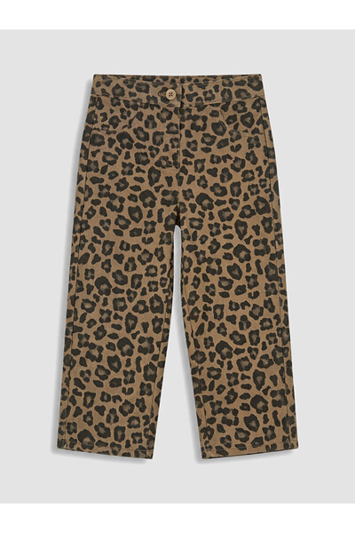 LC Waikiki Pantaloni cu imprimeu leopard pentru fetițe, croială lejeră