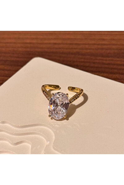 F&I FLORAL İSTANBUL Oval Cut Gemstone Ring - Adjustable