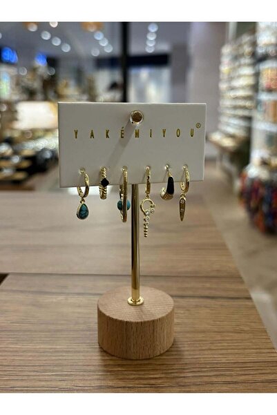 Yakemiyou Colorful Stones Six-Piece Earrings