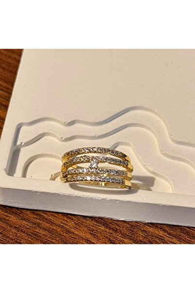 F&I FLORAL İSTANBUL Four Row Elegant Stone Ring - Adjustable