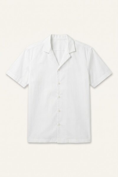DeFacto 100% Cotton Regular Fit Resort Collar Modal Short Sleeve Shirt H3899A...
