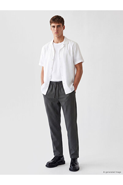 LC Waikiki Peak New Season Green Regular Fit Men's Trousers with Elastic Waist