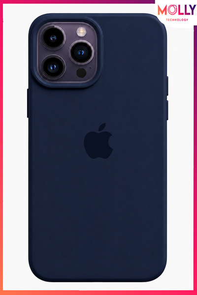 Molly iPhone 14 PRO MAX İçin Gece Mavisi Lansman Soft İçi Kadife Mat Silikon ...