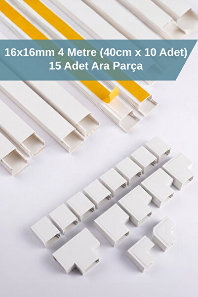 ODTA 4 Metre (10 Adet x 40cm) 15 Adet Ek Aparatlı Kendinden yapışkanlı Kablo ...