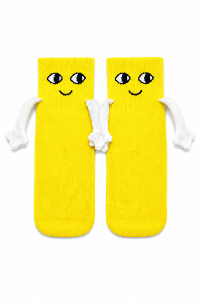 MERTİNWORLD SOCKS Sarı Çocuk Mıknatıslı Çorap