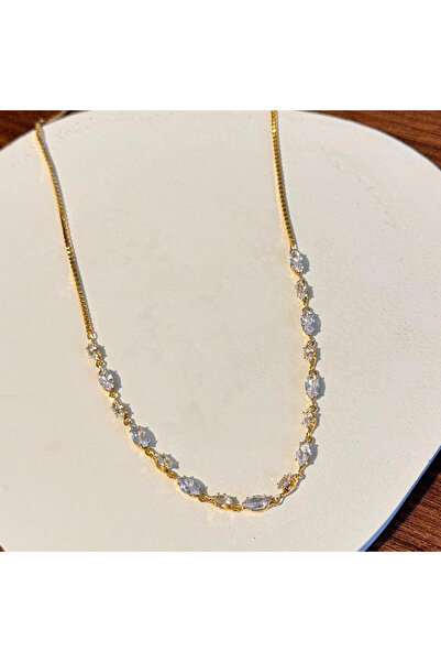 F&I FLORAL İSTANBUL Flat Stone Shiny Necklace