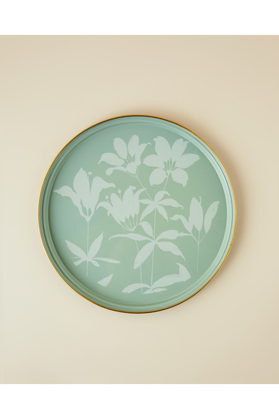 English Home Petal Poetry Emaye Tepsi 31 cm Yeşil