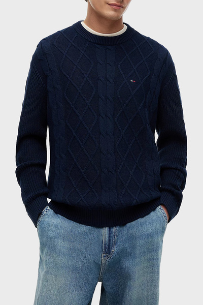 Tommy Jeans Pamuklu Regular Fit Kazak Erkek KAZAK DM0DM23405 C1G