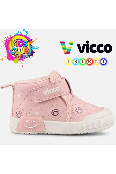Vicco Emma Işıklı Boğazlı Ortopedik Çocuk Spor Ayakkabı PUDRA