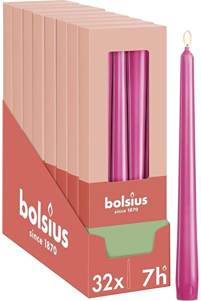Bolsius شموع عشاء مدببة من بولسيوس- عاجي - 8 عبوات - 23 سم - وقت احتراق طويل ...
