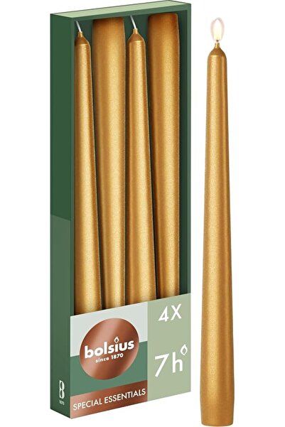 Bolsius شموع عشاء مدببة من بولسيوس- عاجي - 8 عبوات - 23 سم - وقت احتراق طويل ...