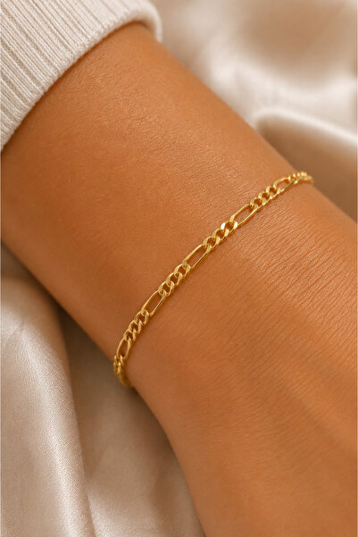 CAXBERN Unisex Figaro Gold Bileklik