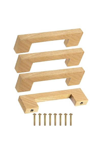 Generic Wood Drawer Pulls, Ash Wood Hole Center Square Wooden Drawer Pulls Ca...