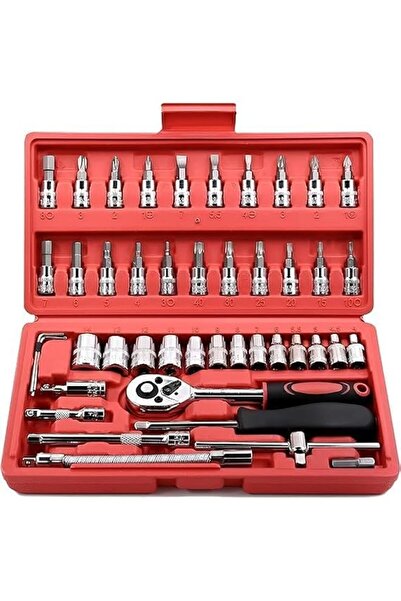 Generic ANTOLE 46 Pcs Socket Wrench Set, 1/4 inch Drive Socket Ratchet Wrench...