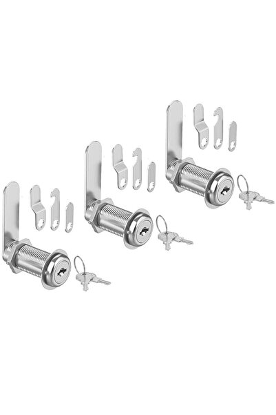 Generic 3 Pack, Cabinet Locks with Keys, 1-1/2" Long Cam Locks keyed Alike, C...